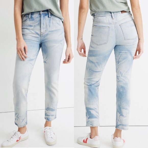 Madewell The Perfect Vintage Jean Light Wash Size 23 Bleached Tie Dye Denim - Picture 1 of 11